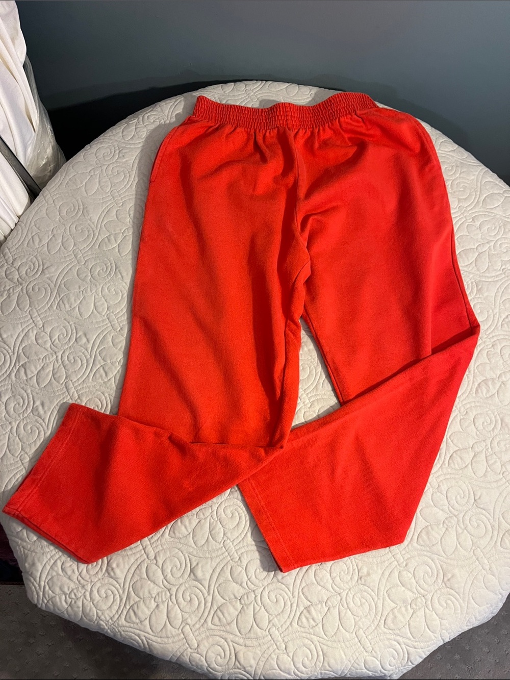 Women’s Bright Red Fleece Jogger Pants with Elastic Waist